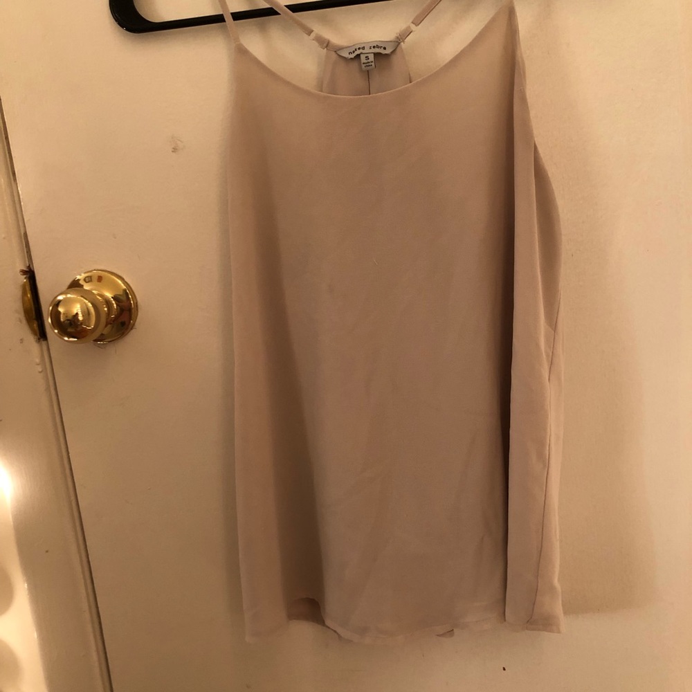 Cream racer back tank